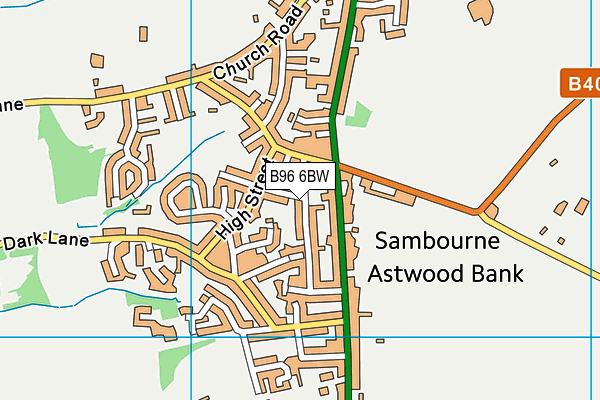 B96 6BW map - OS VectorMap District (Ordnance Survey)