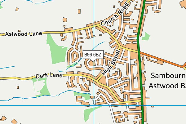 B96 6BZ map - OS VectorMap District (Ordnance Survey)