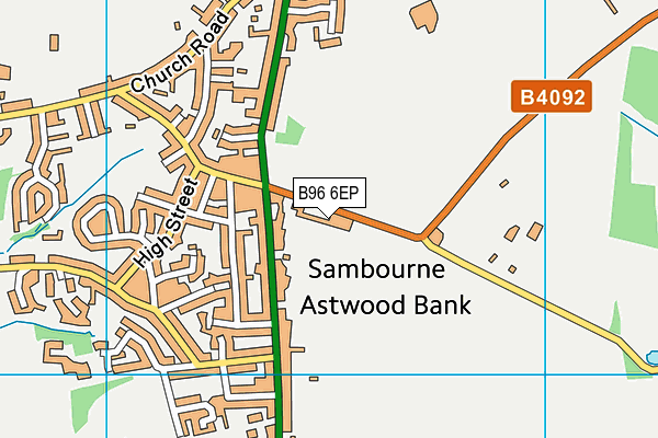 Astwood Bank Cricket Club map (B96 6EP) - OS VectorMap District (Ordnance Survey)
