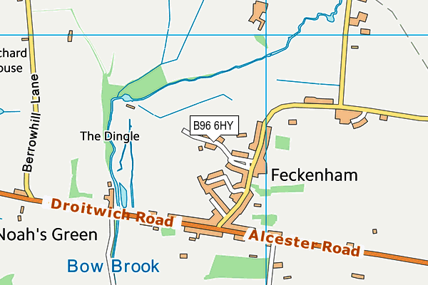 Feckenham Cricket Club map (B96 6HY) - OS VectorMap District (Ordnance Survey)