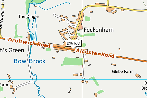 B96 6JD map - OS VectorMap District (Ordnance Survey)