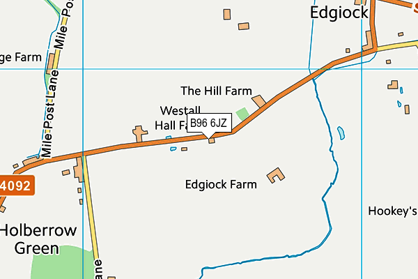 B96 6JZ map - OS VectorMap District (Ordnance Survey)