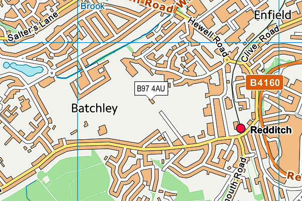 Redditch United Football Club map (B97 4AU) - OS VectorMap District (Ordnance Survey)
