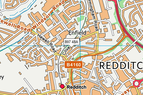 B97 4BA map - OS VectorMap District (Ordnance Survey)