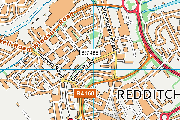 B97 4BE map - OS VectorMap District (Ordnance Survey)