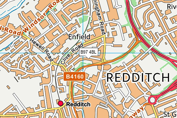 B97 4BL map - OS VectorMap District (Ordnance Survey)