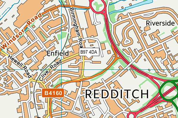 B97 4DA map - OS VectorMap District (Ordnance Survey)