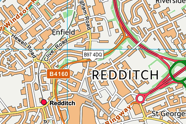 B97 4DQ map - OS VectorMap District (Ordnance Survey)