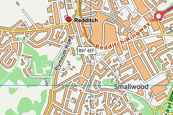 B97 4EF map - OS VectorMap District (Ordnance Survey)