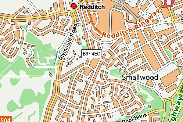 B97 4EG map - OS VectorMap District (Ordnance Survey)