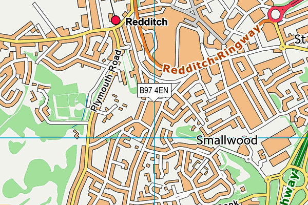 B97 4EN map - OS VectorMap District (Ordnance Survey)