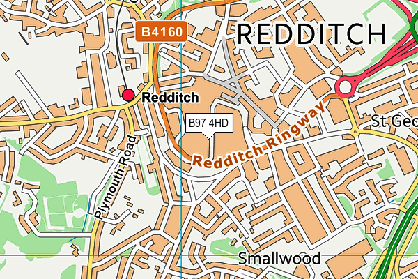 B97 4HD map - OS VectorMap District (Ordnance Survey)