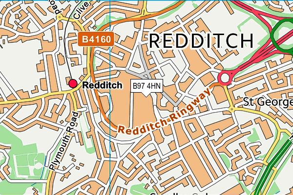 B97 4HN map - OS VectorMap District (Ordnance Survey)