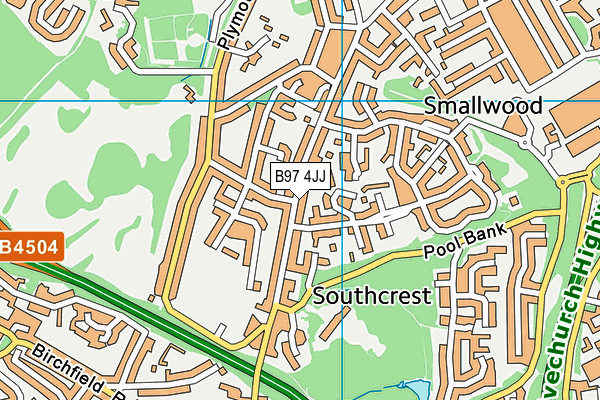 B97 4JJ map - OS VectorMap District (Ordnance Survey)