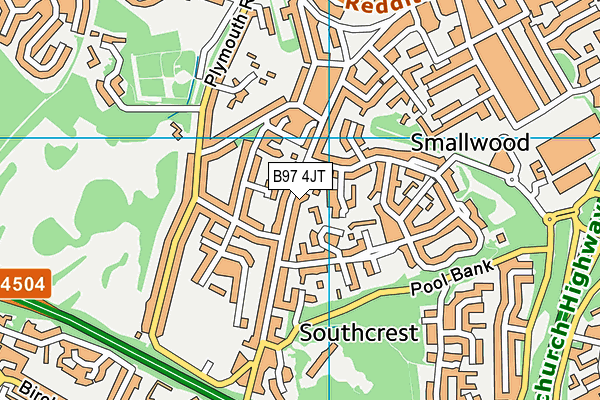 B97 4JT map - OS VectorMap District (Ordnance Survey)