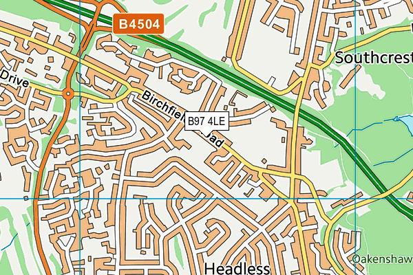 B97 4LE map - OS VectorMap District (Ordnance Survey)