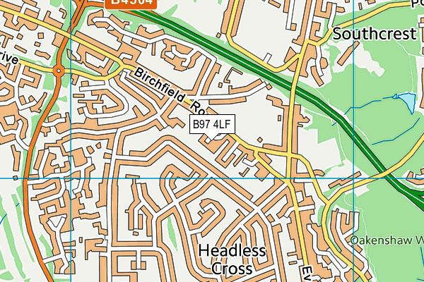 B97 4LF map - OS VectorMap District (Ordnance Survey)