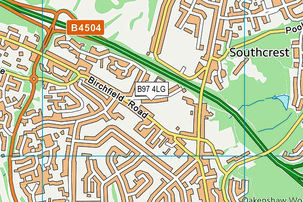 B97 4LG map - OS VectorMap District (Ordnance Survey)