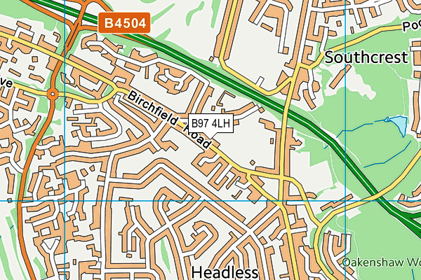 B97 4LH map - OS VectorMap District (Ordnance Survey)