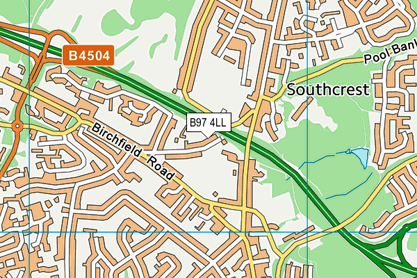 B97 4LL map - OS VectorMap District (Ordnance Survey)