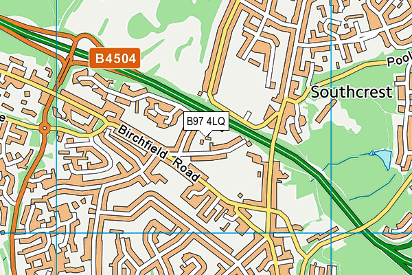 B97 4LQ map - OS VectorMap District (Ordnance Survey)