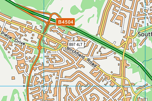 B97 4LT map - OS VectorMap District (Ordnance Survey)
