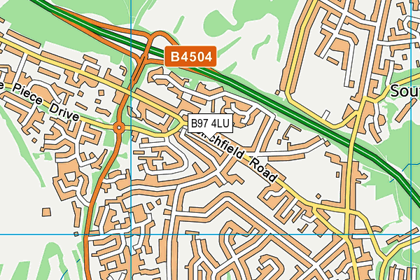 B97 4LU map - OS VectorMap District (Ordnance Survey)