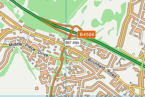 B97 4NA map - OS VectorMap District (Ordnance Survey)