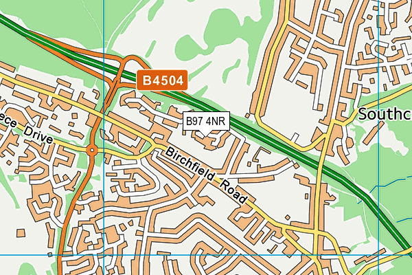 B97 4NR map - OS VectorMap District (Ordnance Survey)