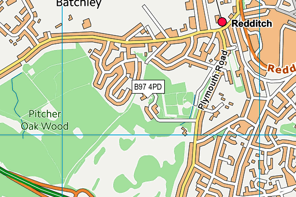 B97 4PD map - OS VectorMap District (Ordnance Survey)