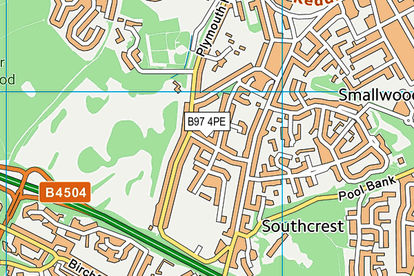 B97 4PE map - OS VectorMap District (Ordnance Survey)