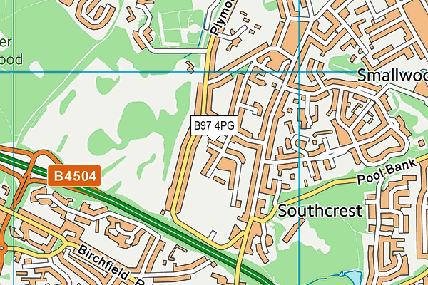 B97 4PG map - OS VectorMap District (Ordnance Survey)