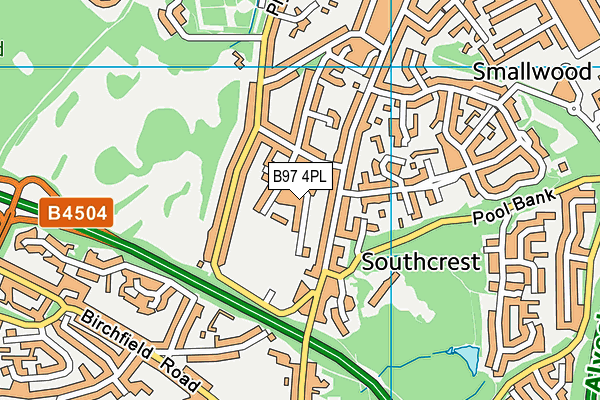 B97 4PL map - OS VectorMap District (Ordnance Survey)