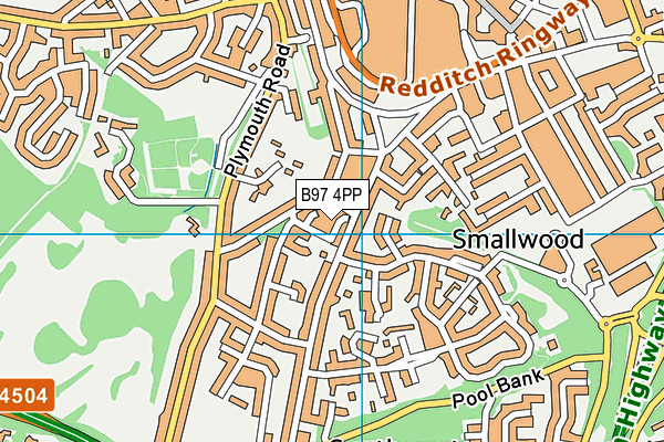 B97 4PP map - OS VectorMap District (Ordnance Survey)