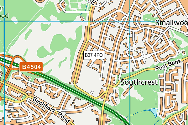 B97 4PQ map - OS VectorMap District (Ordnance Survey)