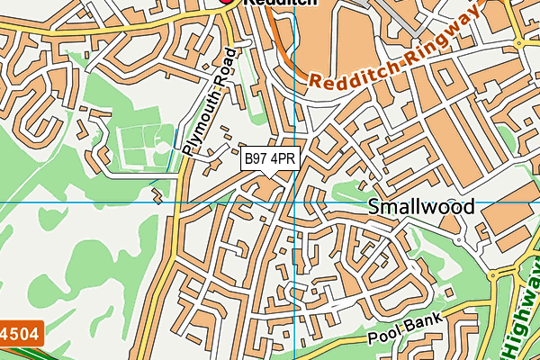 B97 4PR map - OS VectorMap District (Ordnance Survey)