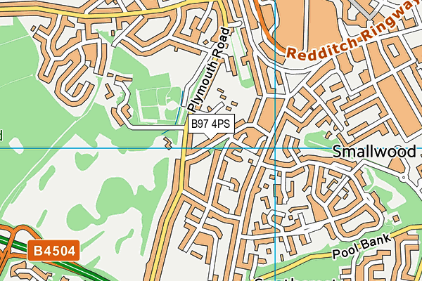 B97 4PS map - OS VectorMap District (Ordnance Survey)