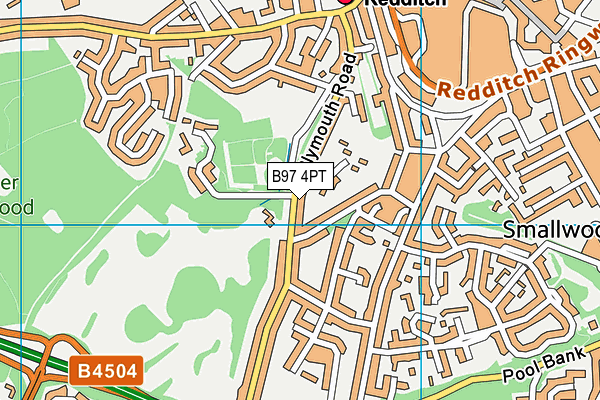 B97 4PT map - OS VectorMap District (Ordnance Survey)