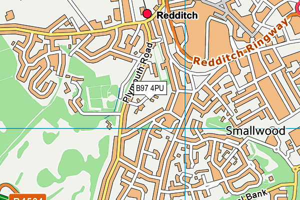 B97 4PU map - OS VectorMap District (Ordnance Survey)