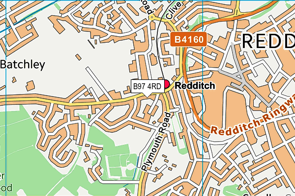B97 4RD map - OS VectorMap District (Ordnance Survey)