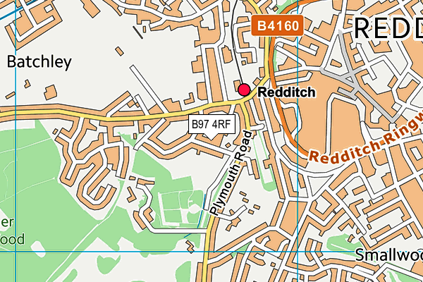 B97 4RF map - OS VectorMap District (Ordnance Survey)