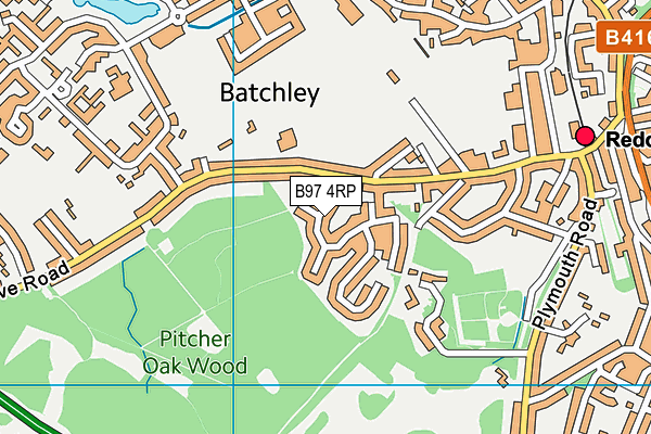 B97 4RP map - OS VectorMap District (Ordnance Survey)