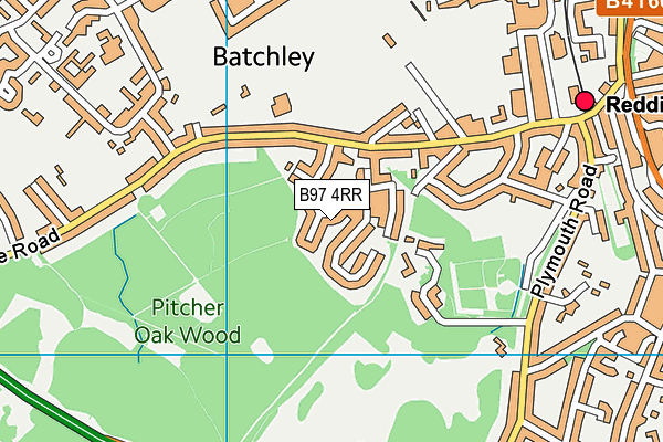 B97 4RR map - OS VectorMap District (Ordnance Survey)