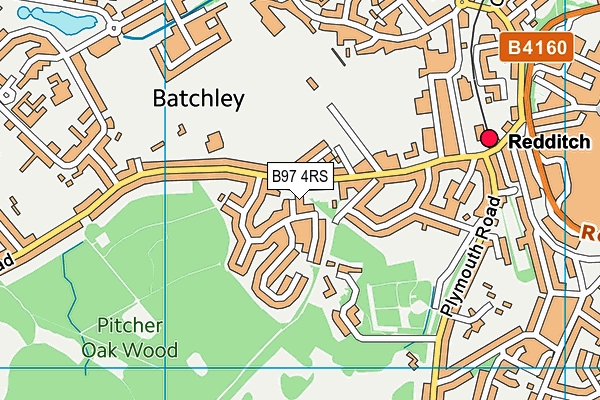 B97 4RS map - OS VectorMap District (Ordnance Survey)