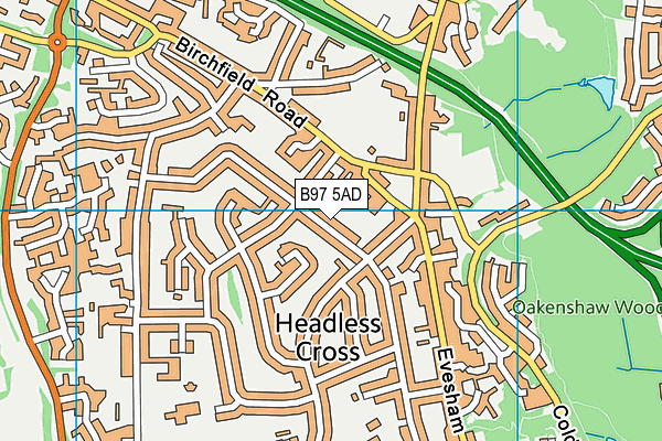 B97 5AD map - OS VectorMap District (Ordnance Survey)
