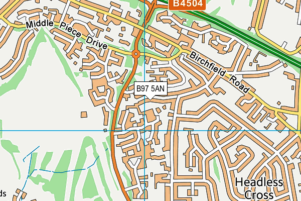 B97 5AN map - OS VectorMap District (Ordnance Survey)