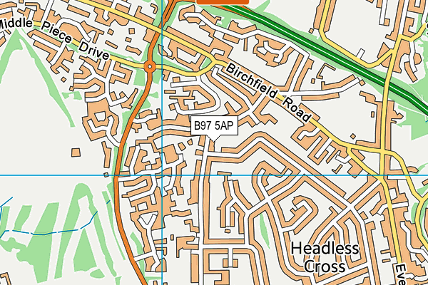 B97 5AP map - OS VectorMap District (Ordnance Survey)