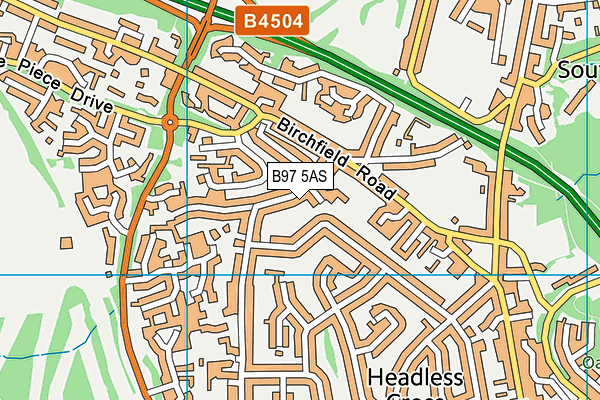 B97 5AS map - OS VectorMap District (Ordnance Survey)