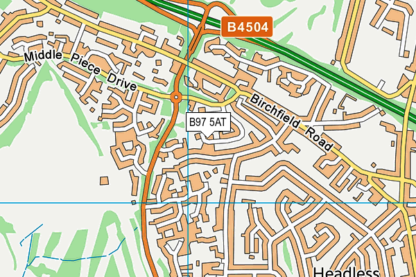 B97 5AT map - OS VectorMap District (Ordnance Survey)