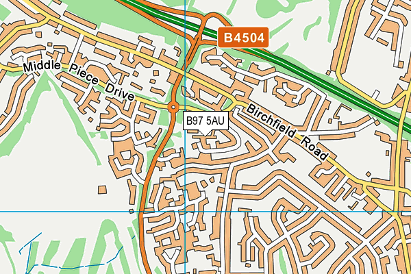 B97 5AU map - OS VectorMap District (Ordnance Survey)